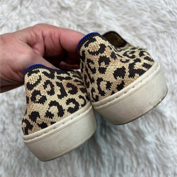 Rothys Leopard‎ Print Slip-On Sneakers Rounded Toe US 7.5 - Picture 4 of 9